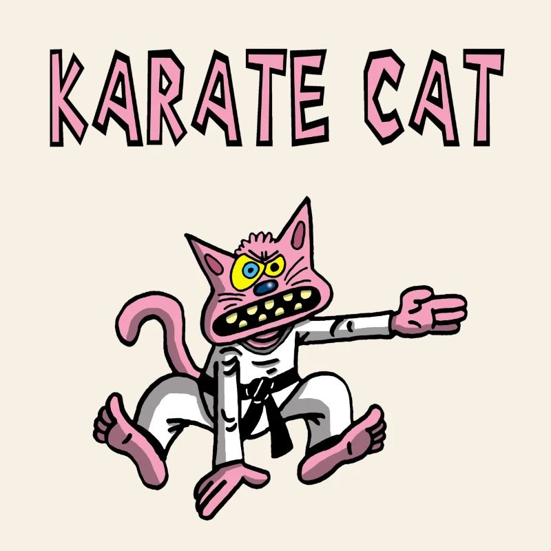 Chat rose et karaté