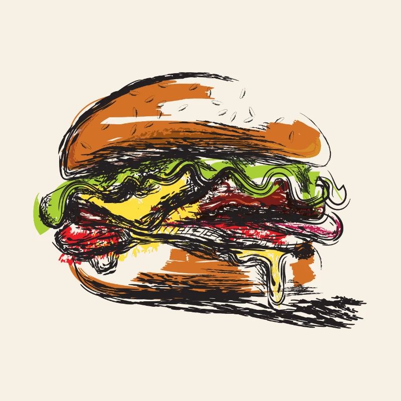 Affiche sandwich farci au hamburger