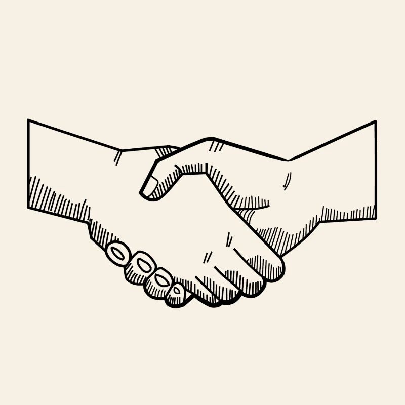 Contract Handshake Vintage Illustration