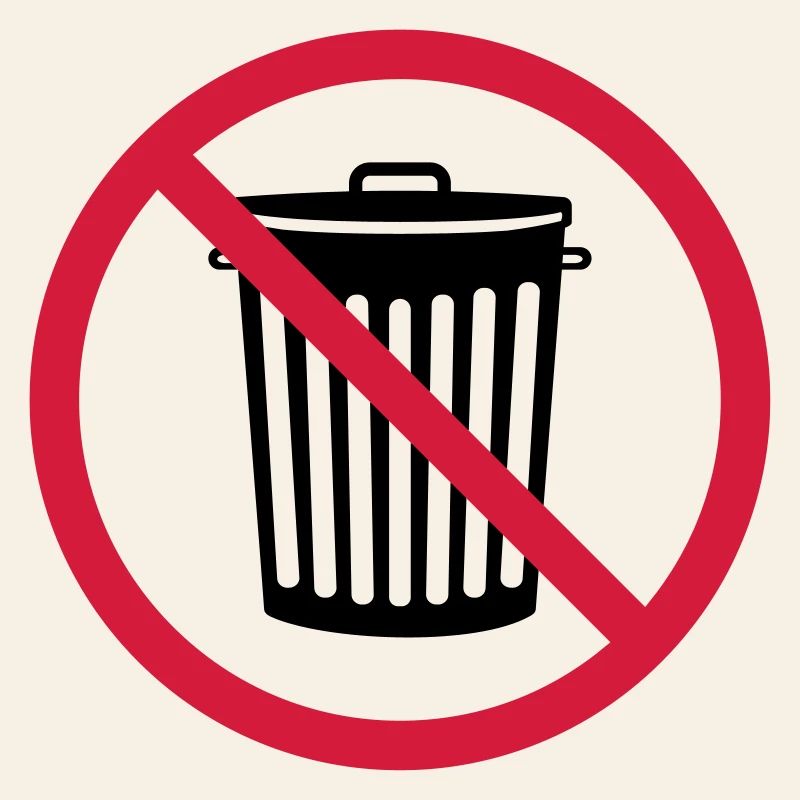 interdit schild zone pas tonne muelle