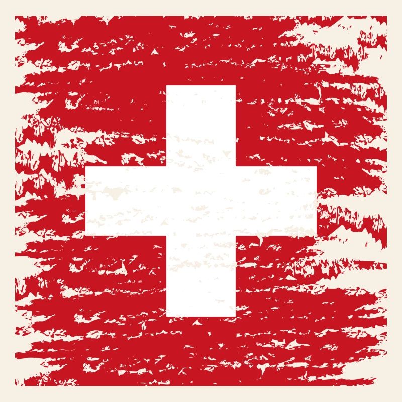 Croix suisse texturée rouge