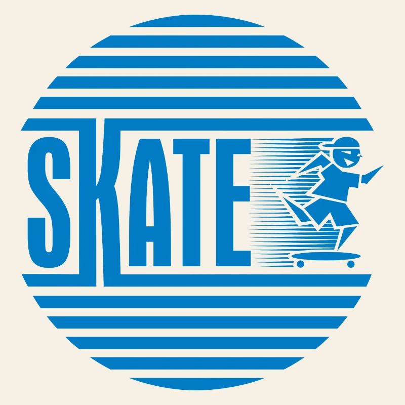 Circular Retro Blue Skating