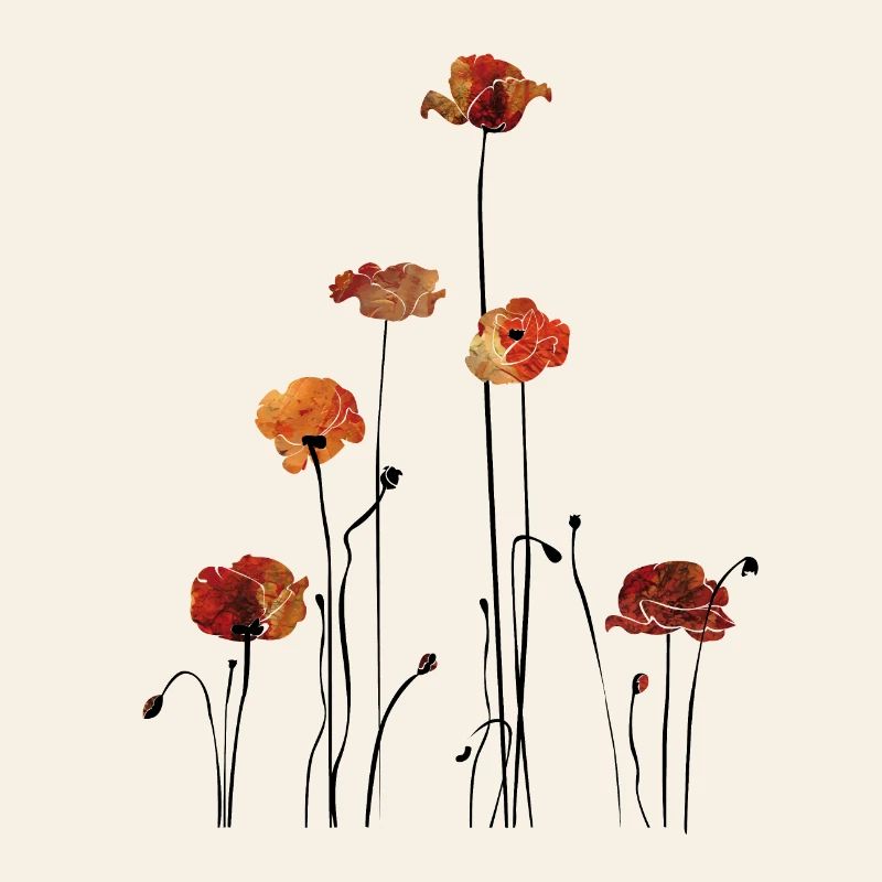 Mohnblumen Silhouette Design