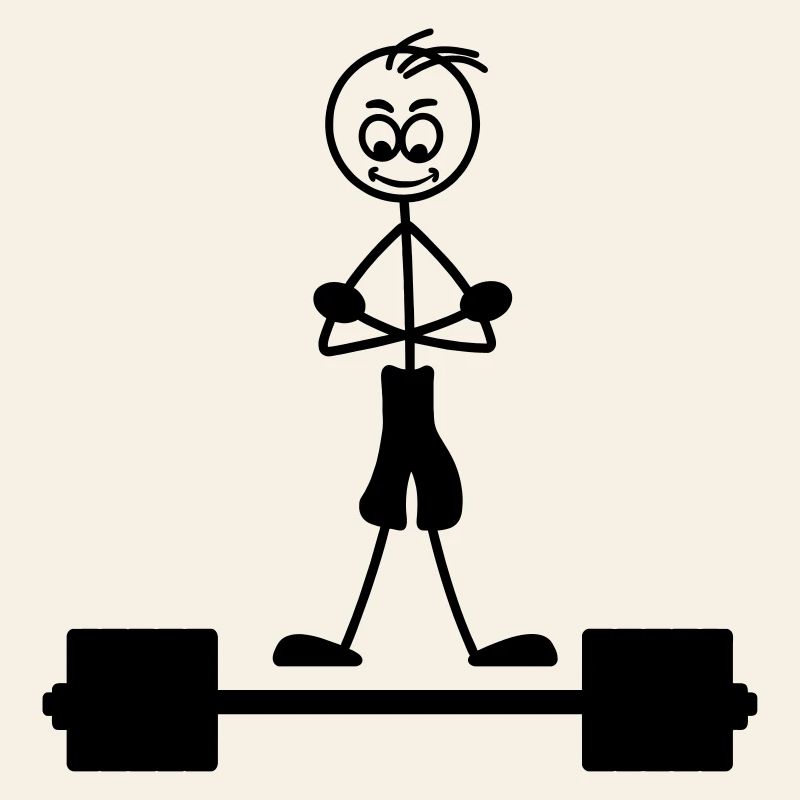 Weight training with hands over each other logo