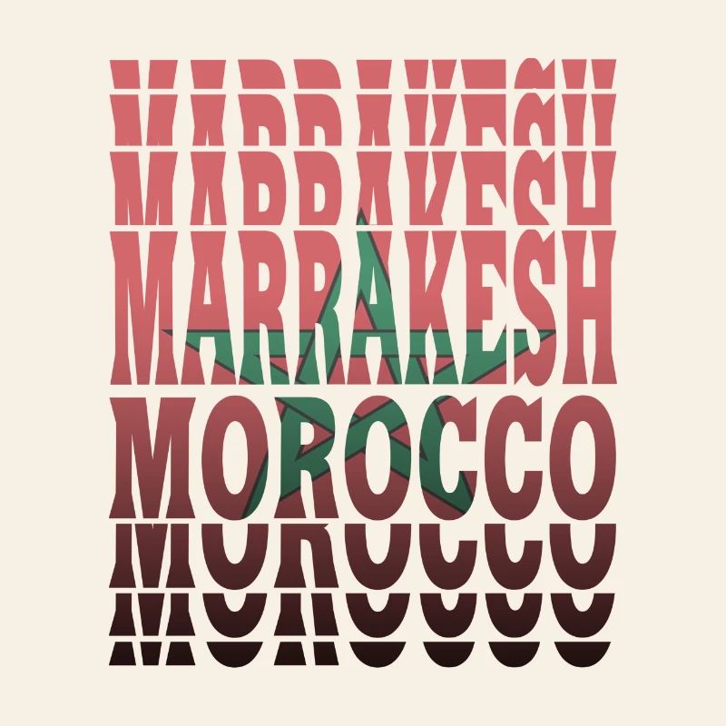 Marrakech Morocco Flag Design / Gift Idea