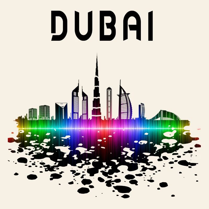 Dubai Skyline Splash Design / Gift