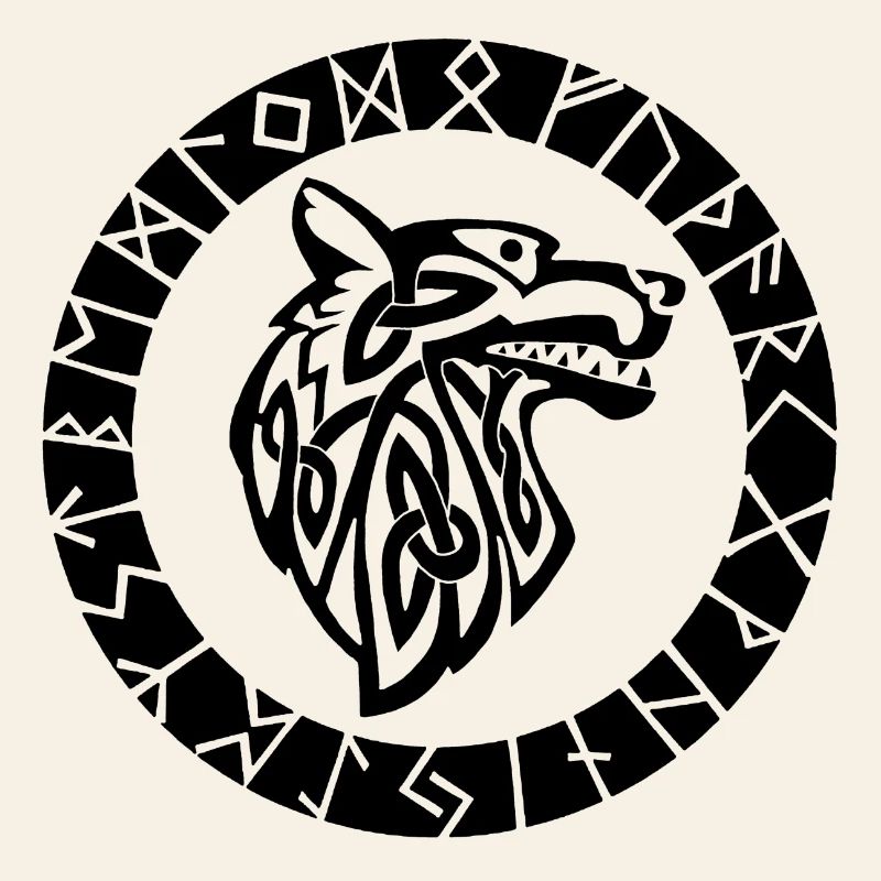 Wikinger-Emblem des schwarzen Wolfes