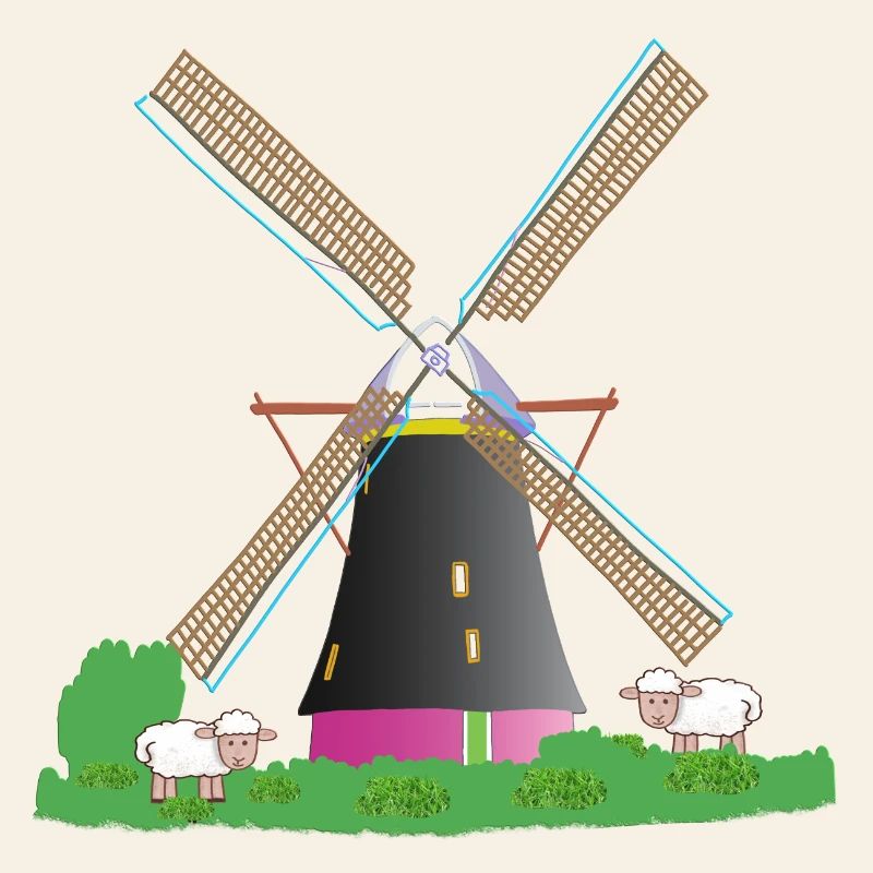 Windmill with sheep