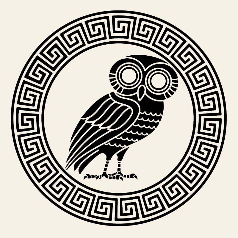 Griechisches Symbol der schwarzen Eule