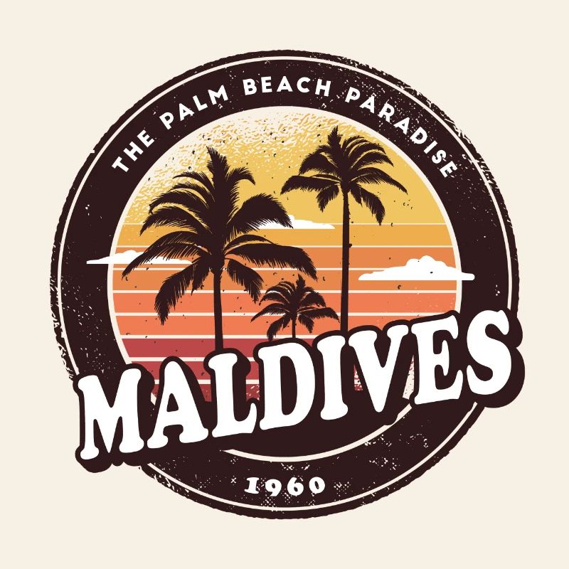 Maldives Vintage Beach Design / Gift Idea
