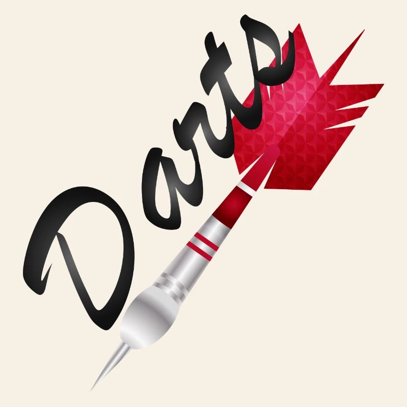 single red dart with darts typography