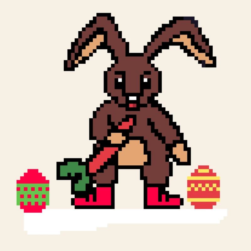 Cute Easter Bunny Pixel Art