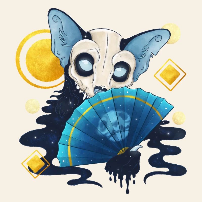 Blue Ink Spirits - Ghost Cat Dia De Los Muertos