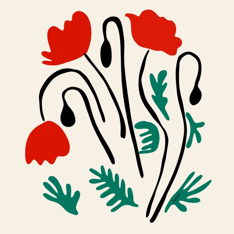 Coquelicots Matisse inspiré