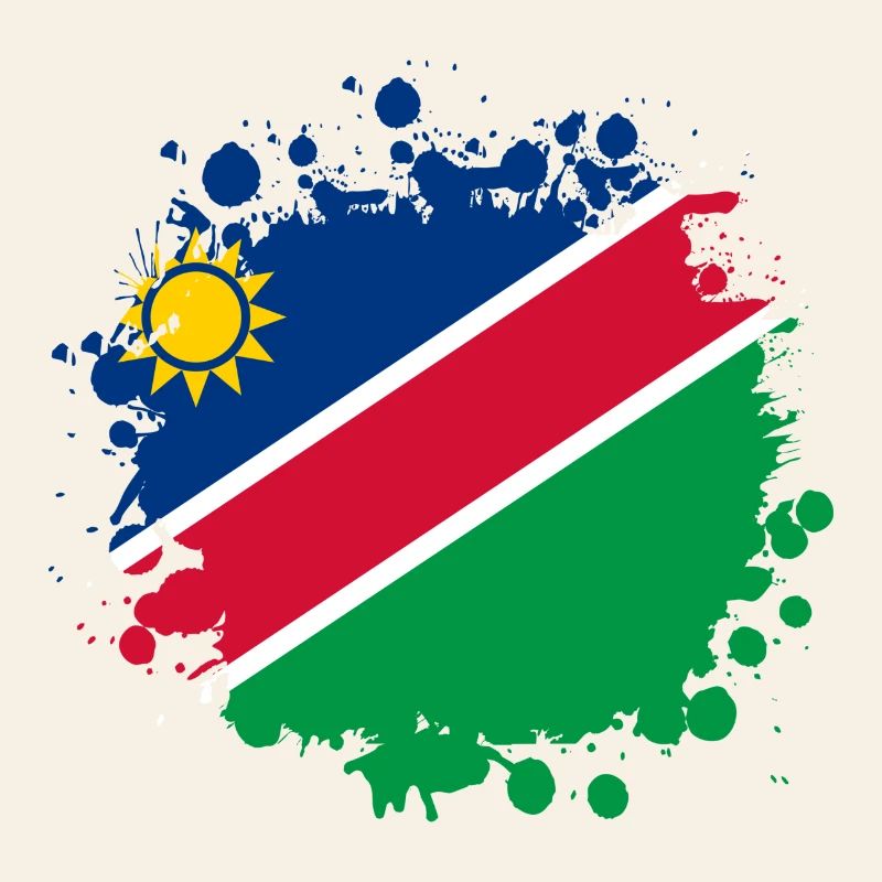 Namibia Flaggen Klecks Design