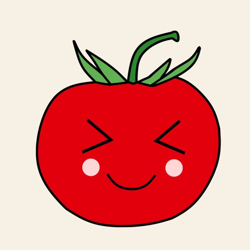 Cadeau de design de visage de tomate mignon