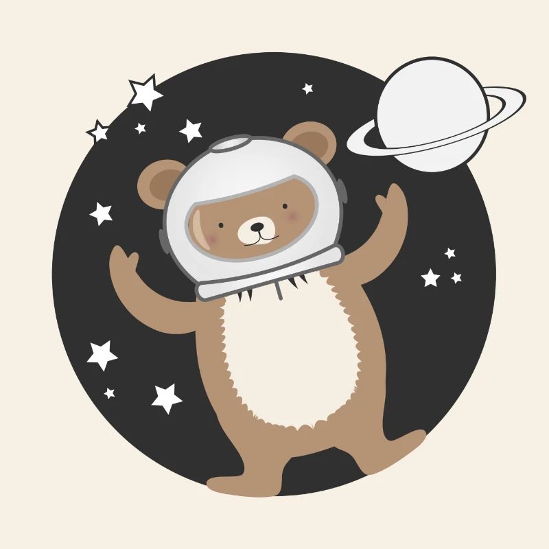 Mignon Astronaute Bear dans le style comique