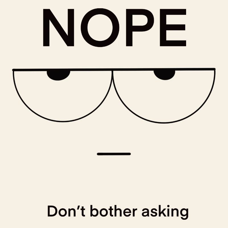Nope Don't Bother Asking