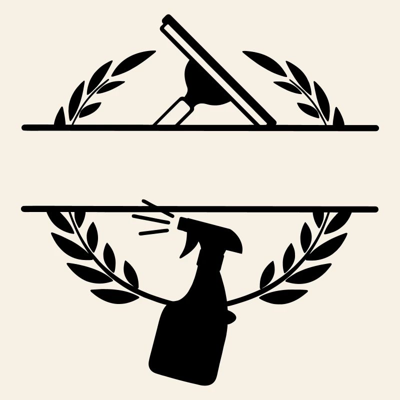 Cleaner windows washer logo laurel wreath