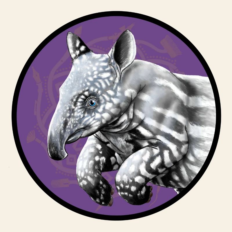 Silhouette de tapir dans un cercle violet