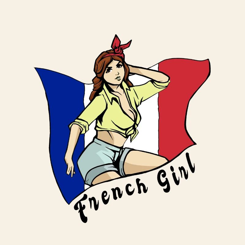 Frankreich Mädchen Flaggen Design