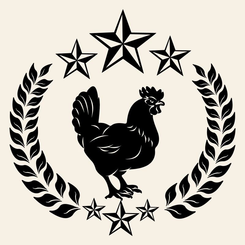 Black chicken with stars