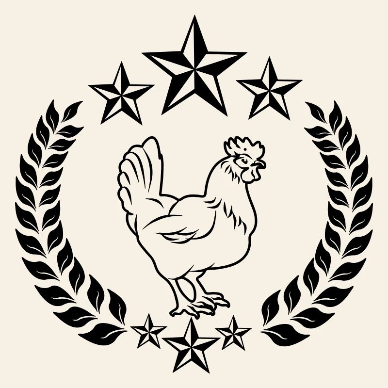 Poulet blanc avec étoiles