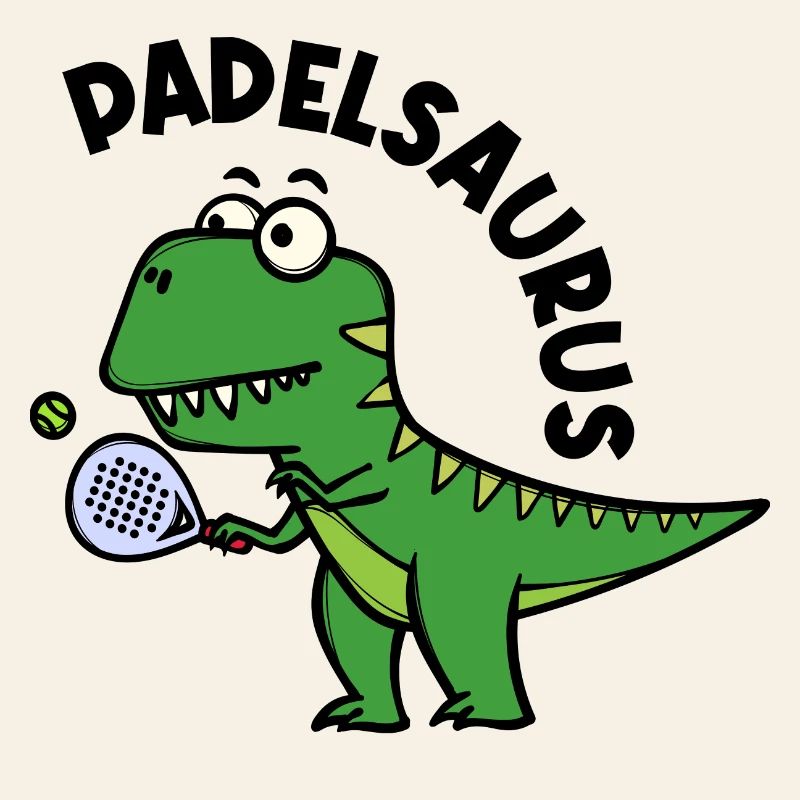 Dinosaur Padel Player Racket Ball Dire