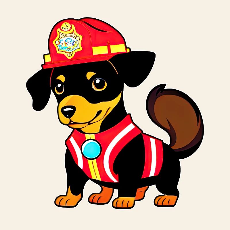 Dachshund as firefighter