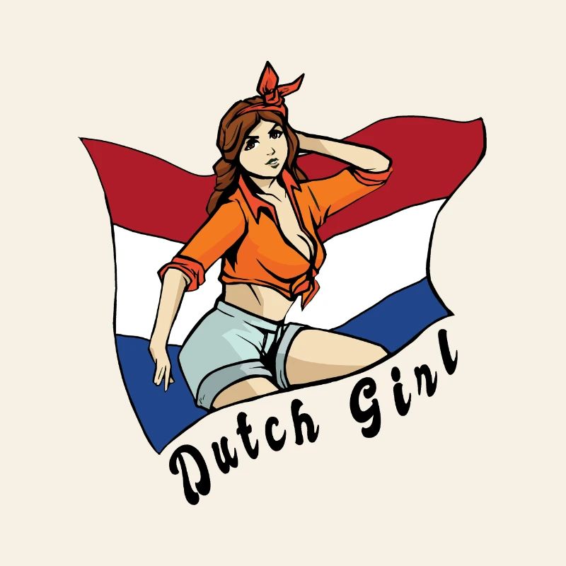 Niederländisches Mädchen Flaggen Design