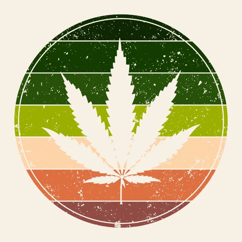 Retro Rainbow Cannabis Runde