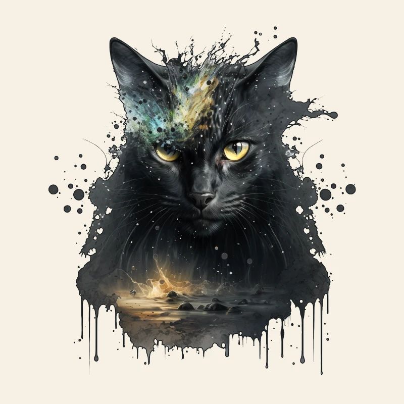 Chat noir dans la conception de l’espace