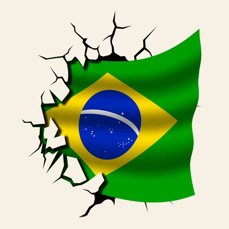 Drapeau du Brésil - Brésil - Drapeau Broken Design