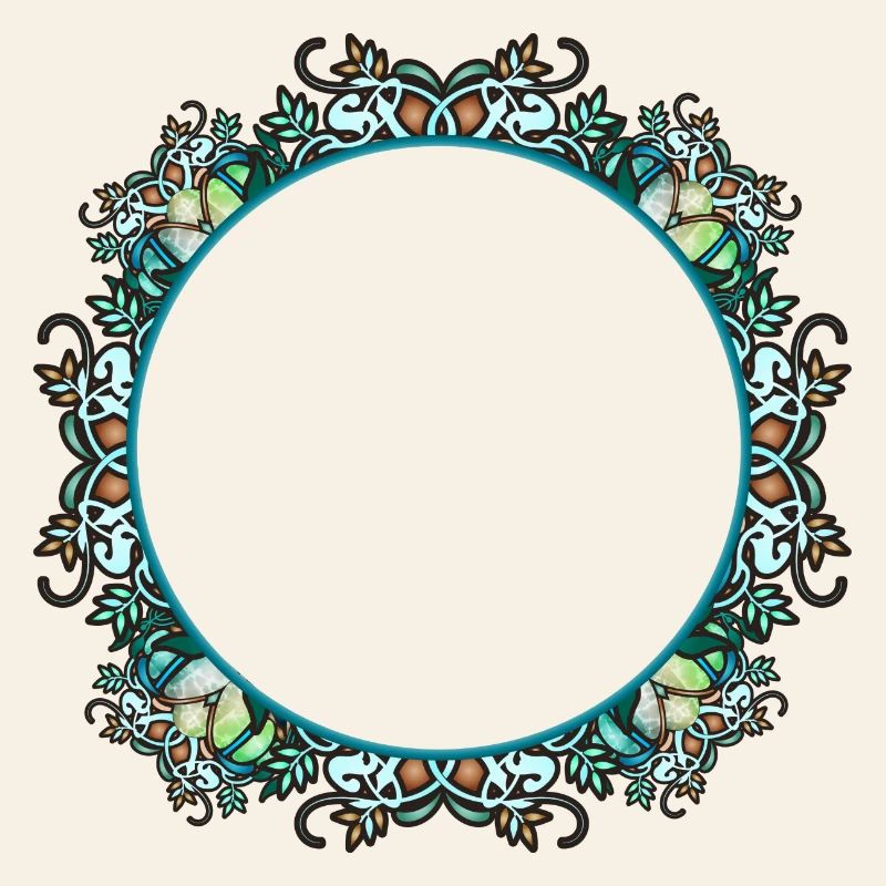 Jugendstil Rahmen in transparenter Glas Optik