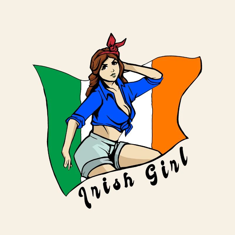 Irisches Mädchen Flaggen Design