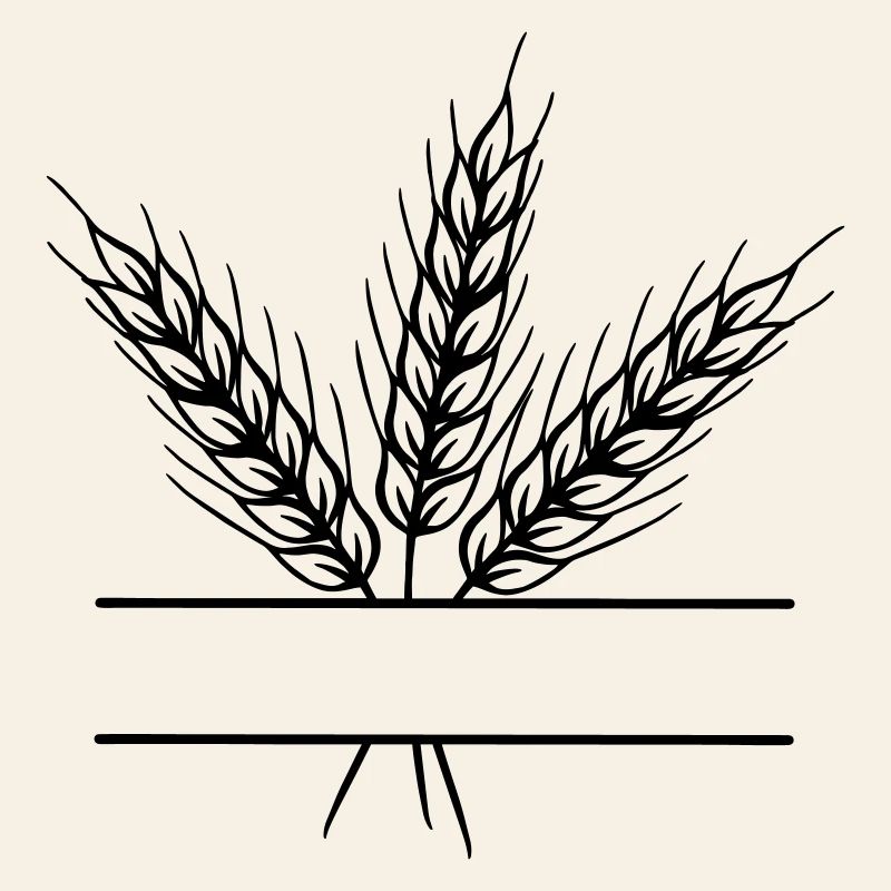 Bannière de texte trois tiges de grain