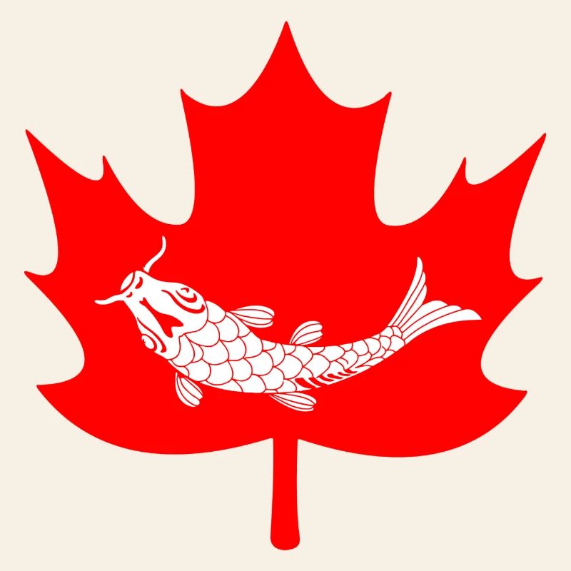 Canada maple leaf fish logo