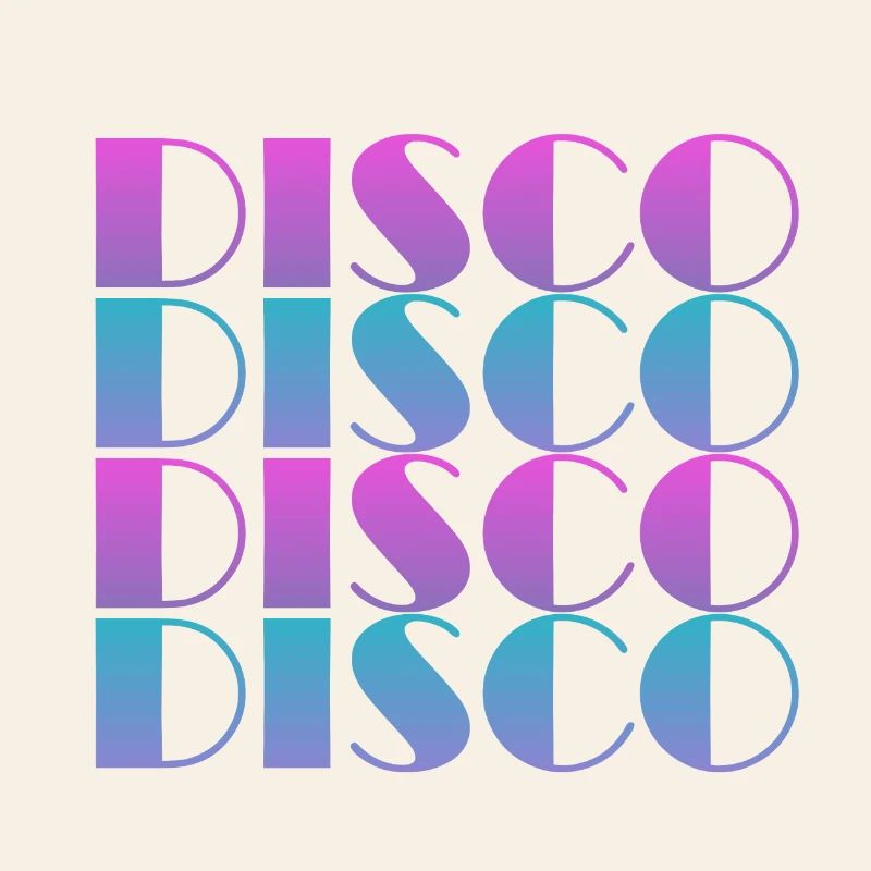Vibrant Disco Text Pattern Design