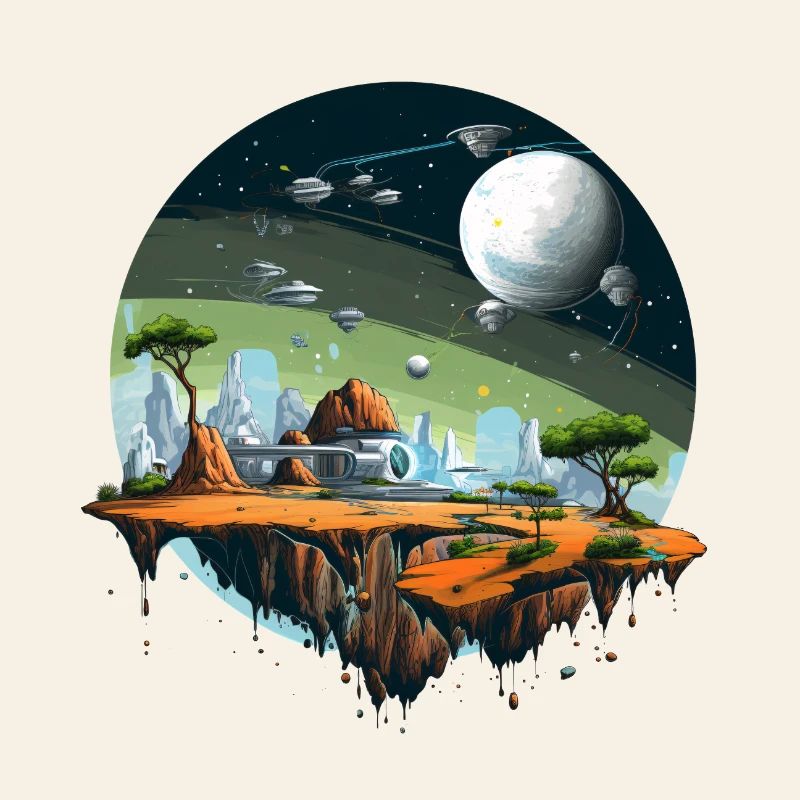 T-shirt de science-fiction spatiale Alien Planet