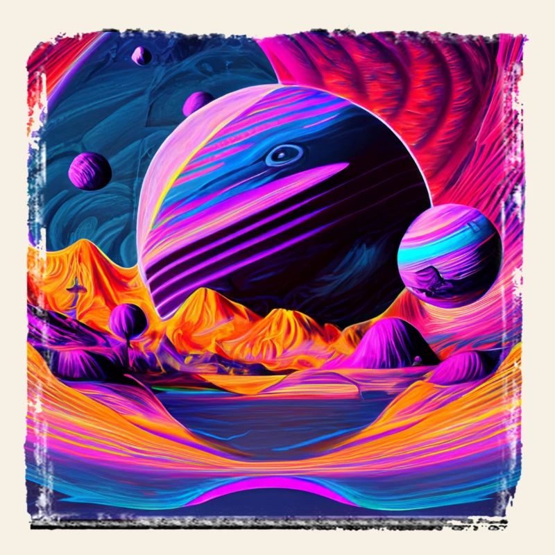 Paysage des planètes néon