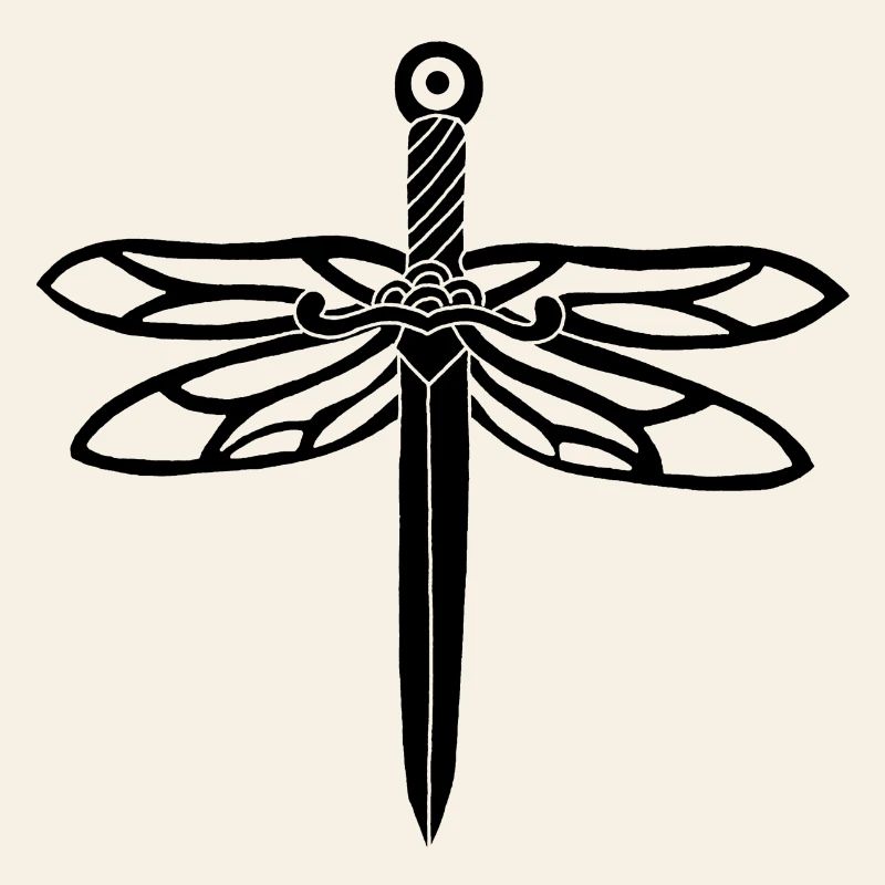 épée noire et ailes de libellule