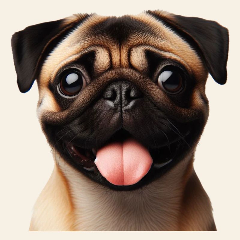 Ein glücklicher Mops