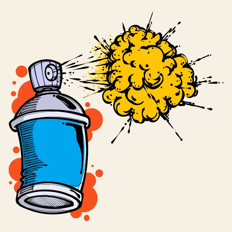 Drawing Illustration Graffiti Spray Can Sprayer