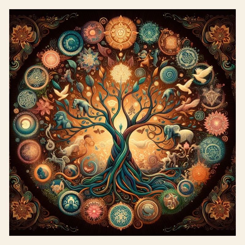 Farbenfroher Baum des Lebens