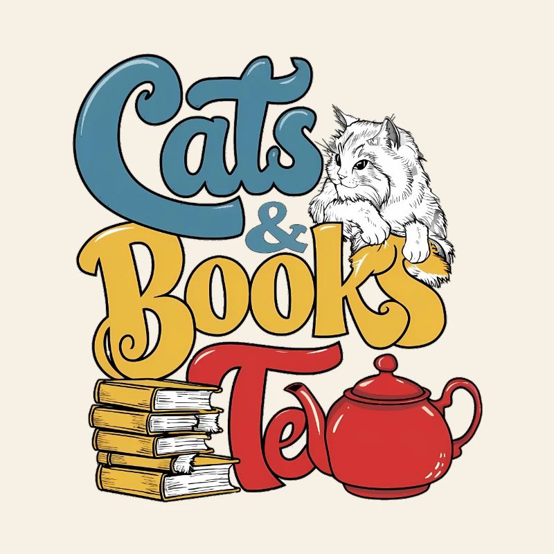 Conception de thème de chats et de livres
