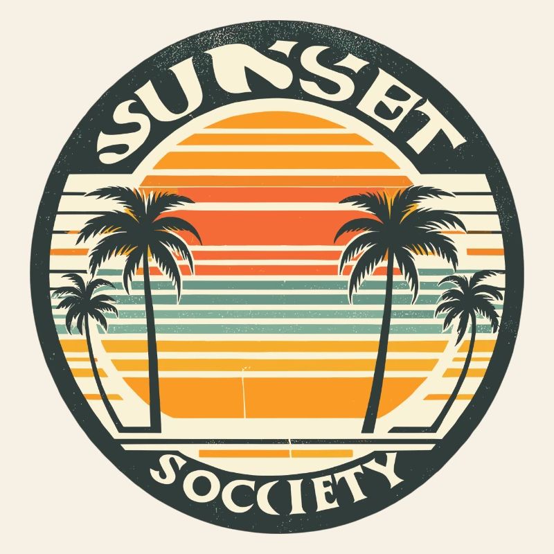 Sunset with palm trees