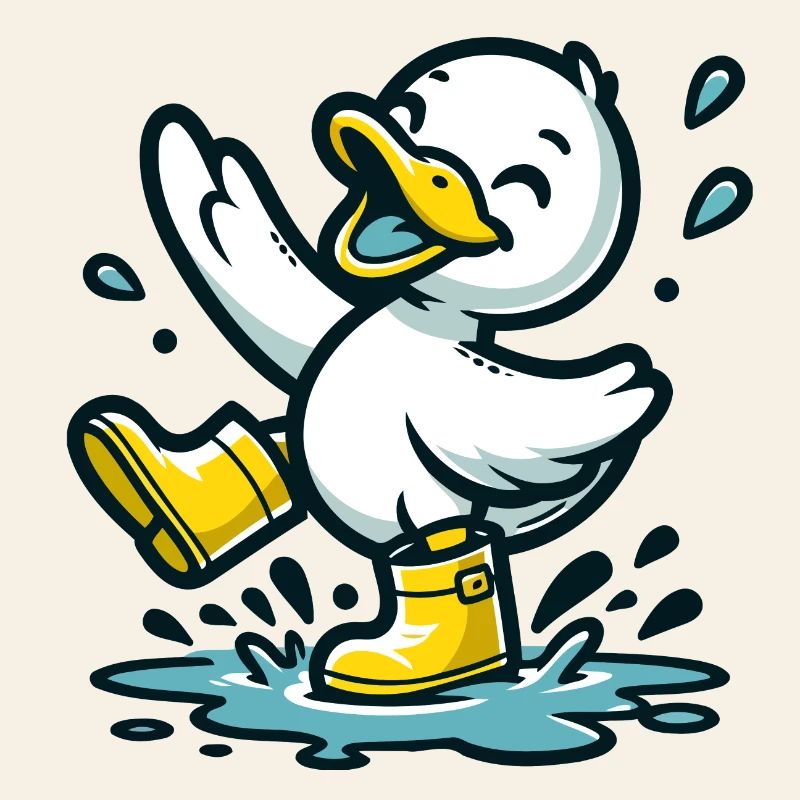Splashy Quacker: The Puddle-Hopping Duck