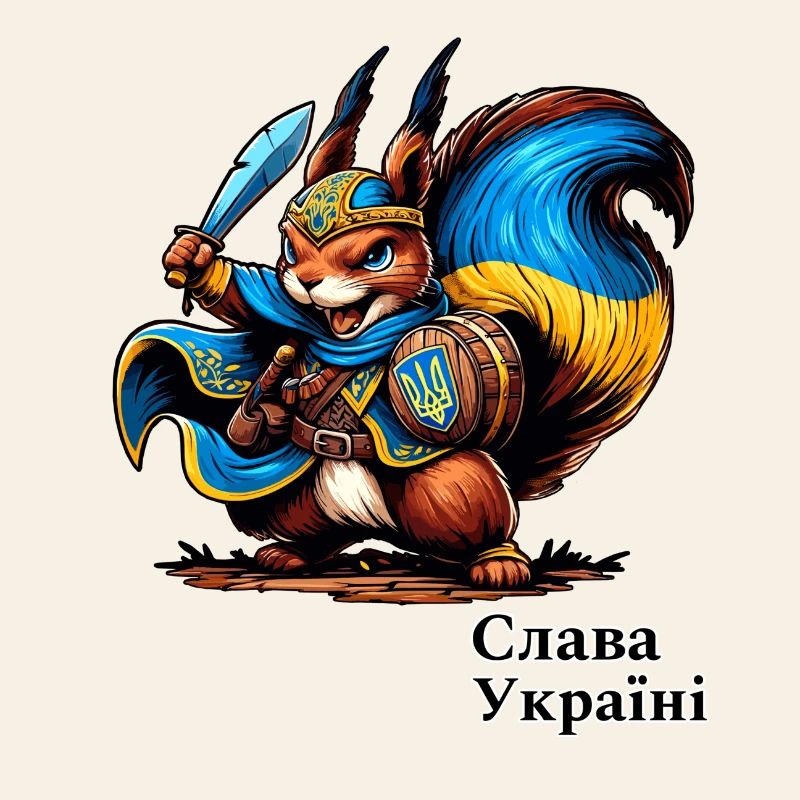 Cool Ukraine Fighter Squirrel