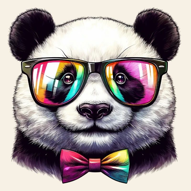 Panda mit Brille und Fliege