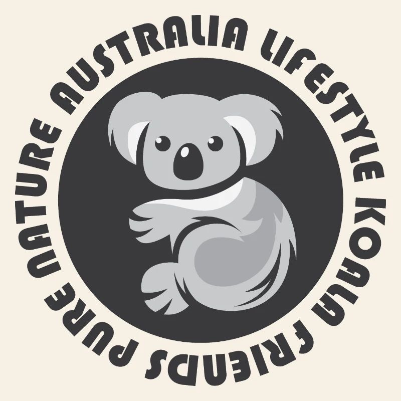 Australia Koala Comic Emblem Bear Animals Icon